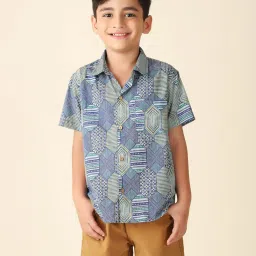Fabindia Kids Multicolor Printed Shirt image 1