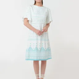 Zink London White Printed A Line Dress image 1
