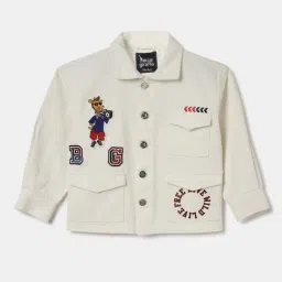 Blue Giraffe Boys Cream Cotton Solid Full Sleeves Shirt-picture-30