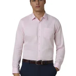Van Heusen Pink Cotton Slim fit Solid Shirt-picture-44