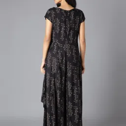 W Black Floral Print Jumpsuit image 2