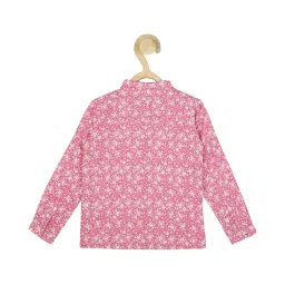 allen solly junior Allen Solly Kids Pink Floral Print Full Sleeves Shirt image 2