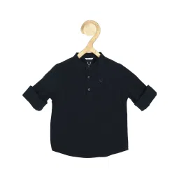 allen solly junior Allen Solly Kids Black Solid Full Sleeves T-Shirt image 1
