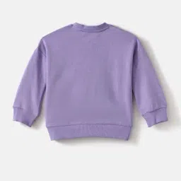 Nauti Nati Girls Lavender Graphic Regular Fit Sweatshirt image 2