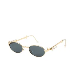 SALTY Women Grey Lens & Gold-Toned Oval Sunglasses with-picture-39