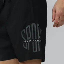 Peter England Black Slim Fit Shorts image 4