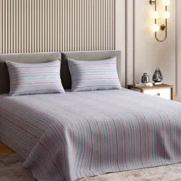 Haus & Kinder Soft Embrace Multicolor Geometric 186 TC Double Flat Bedsheet with 2 Pillow Covers image 5