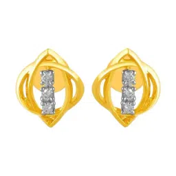 P.C. Chandra Jewellers 14KT (585) Yellow Gold and Diamond Stud Earrings for Women-picture-42