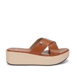 Yoho Women's Tan Cross Strap Wedges-picture-23