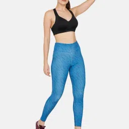zelocity by zivame Zelocity High Rise Quick Dry Leggings - Mykonos Blue image 4