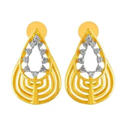 P.C. Chandra Jewellers 14KT (585) Yellow Gold and Diamond Drop Earrings for Women-picture-34