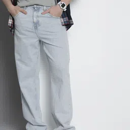 Tommy Hilfiger Men Baggy Fit High-Rise Light Fade Cotton Jeans-image-62