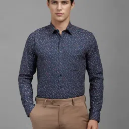 Louis Philippe Navy Cotton Slim Fit Floral Print Shirt-picture-38