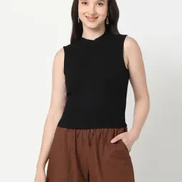 R&B Black Viscose Slim Fit Top-picture-43