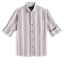 Cavio Brown Cotton Striped Shirt-picture-32