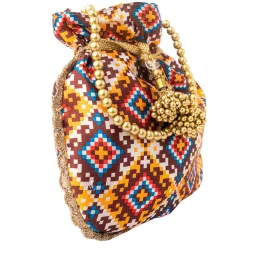 NR by Nidhi Rathi Multicolor Printed Potli image 5