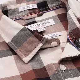U.S. Polo Assn. Tailored Fit Checked Pure Cotton Casual Shirt image 2