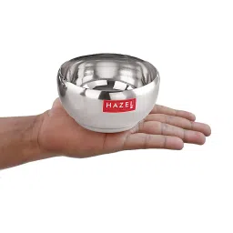 HAZEL Silver Stainless Steel Bowl for Dessert - Set of 4 (300ml) image 5