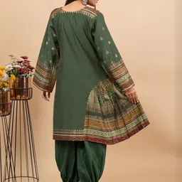 KIDAR Woven Design Round Neck Romantic Florals Tunic & Trousers image 3