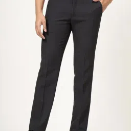 JB Studio Charcoal Rayon Slim Fit Trousers-image-18