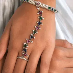 Shaya 92.5 Sterling Silver Feeling Dhuniya Bracelet for Women-image-35