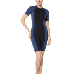 Amante Blue & Black Color-Block Padded Swim Suit-picture-19