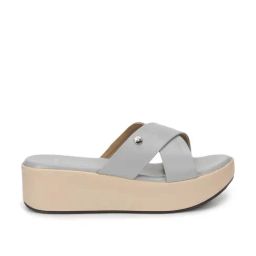 Yoho Women's Grey Cross Strap Wedges-picture-22