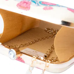 NR by Nidhi Rathi Beige Fabric Clutch image 4