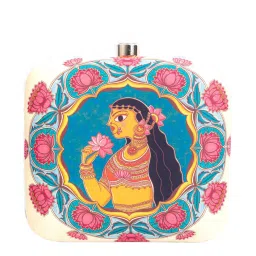 NR by Nidhi Rathi Beige Fabric Clutch image 3