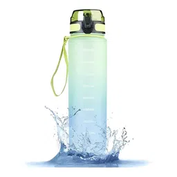 YK Green & Blue Single Plastic Colourblocked Water Bottle-picture-19