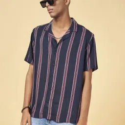 YU by Pantaloons Navy Slim Fit Printed Shirt image 4