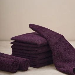 Pure Home and Living Purple Cotton Solid Face Towels-picture-26