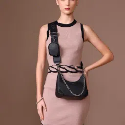 Kazo Black Elsa Textured Small Leather Cross Body Bag-picture-33