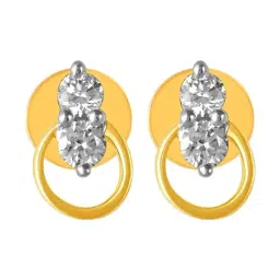 P.C. Chandra Jewellers 14KT (585) Yellow Gold and Diamond Stud Earrings for Women-picture-42