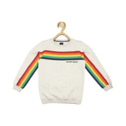 Allen Solly Junior White Striped Full Sleeves Sweatshirt-picture-35