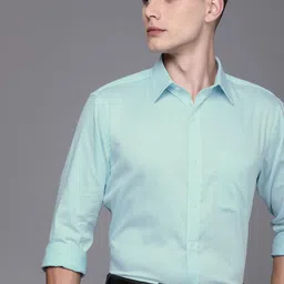 Raymond Men Mint Green Slim Fit Self-Design Pure Cotton Formal Shirt-picture-11