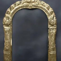 Exotic India Gold Toned Thiruvachi Arch Brass Temple Prabhavali-image-5