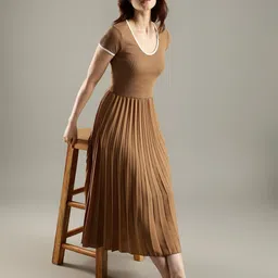 Tommy Hilfiger Scoop Neck Fit & Flare Midi Dress image 1