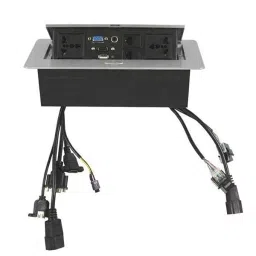 Implemental Conference Table Connectivity Pop Up Box ‎41 x 35 x 22 cm Metal Grey for Office, Meeting Room, Multi-Media Classroom-picture-41
