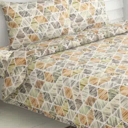 Haus & Kinder Yellow Cotton 186 TC Prism Delight Printed Double Bedsheet with 2 Pillow Covers-picture-16