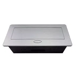 Implemental Conference Table Connectivity Pop Up Box ‎41 x 35 x 22 cm Metal Grey for Office, Meeting Room, Multi-Media Classroom image 3