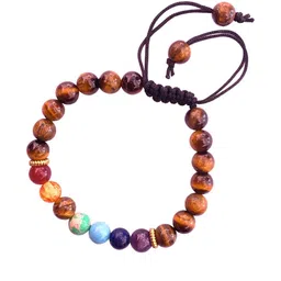 Apnisanskriti Unisex 7 Chakra Tiger Eye Stone Bracelet-picture-23