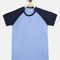 CHIMPRALA Boys Blue Colourblocked Round Neck Sports T-shirt-picture-12