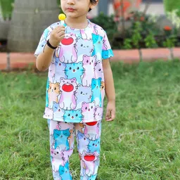 Emblica Unisex Kids Printed T-shirt with Trousers-picture-43