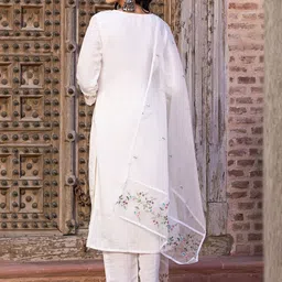 ATOXIC Women White Chanderi Silk Kurta Sets image 4