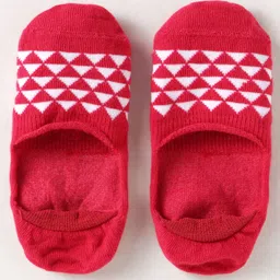 Mustang Knitted No Show Socks with Geometric Print - Red-picture-27