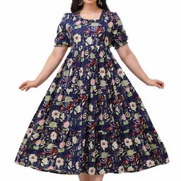 Charnest Women Floral Printed Sequinned Anarkali Kurta-picture-8