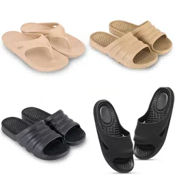 Feel alive Set Of 4 Ultra-Comfortable & Lightweight Thong Flip-Flops & Sliders-picture-23