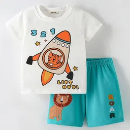 INCLUD Boys Printed Round Neck T-Shirt With Shorts-image-53