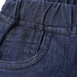 Babyhug Full Length Washed Denim Jeans With Stretch - Navy Blue image 3